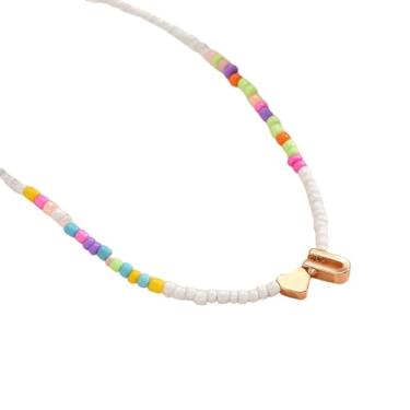 Imagem de tincolia Colar clássico de 26 letras com pingente de tartaruga com contas e clavícula feminina, acessórios de festa e presente