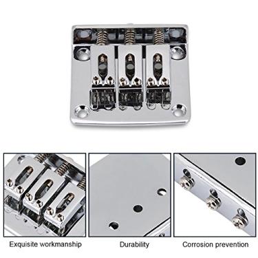 Imagem de Ponte de Guitarra Elétrica de 3 Cordas, Peças de Reposição, Durável, Fixa, Liga de Zinco, para Caixa de Charutos, Grande Atualização de Ponte (Prata)