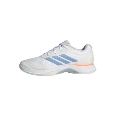 Imagem de adidas Avacourt 3 Tênis feminino, Preto/azul halo/laranja, 37