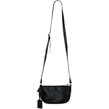 Imagem de Bolsa Feminina Couro Legítimo Premium Carina – Modelo Compacto com Zíper, Sofisticada e Ideal para Uso Diário (Preto)