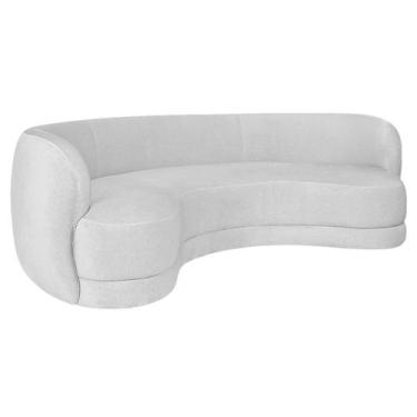 Imagem de Sofá Curvo 2 Lugares Sala De Estar Recepção Noruega 150cm Suede - Amar