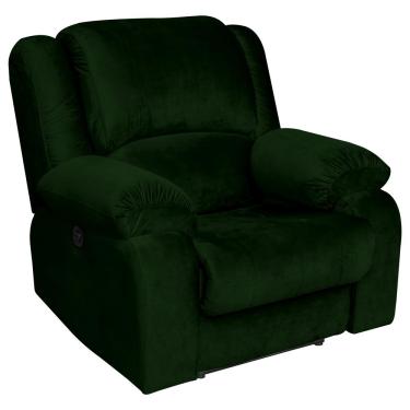 Imagem de Poltrona do Papai Reclinável Massageadora Elétrica Simon F05 Veludo Verde - Lyam Decor