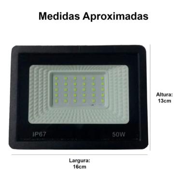 Imagem de Refletor Holofote Led 50w Azul Prova D'água Bivolt Jardim