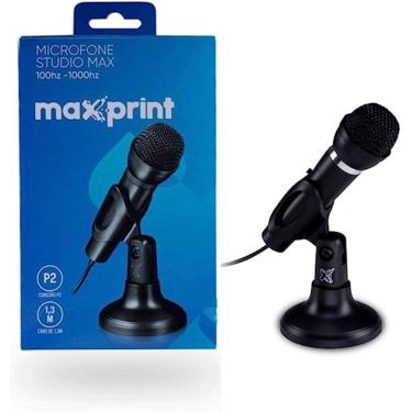 Imagem de Microfone de Mesa Studio Max Black P2 3.5 mm - Maxprint