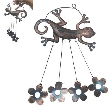 Imagem de Sino Dos Ventos Lagartixa Flores Jardim Quintal Janela Enfeite Varanda Decoraçao Ambiente Externo