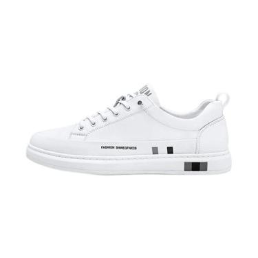 Imagem de Tênis Masculino De Couro Cano Baixo Versátil Casual Para Caminhada E V