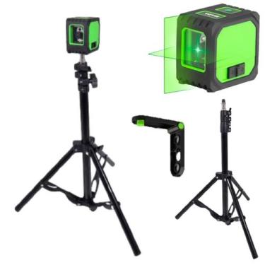Imagem de Nível A Laser Verde 2 Linhas Tripé 1,2 metro Suporte Magnético Bolsa -