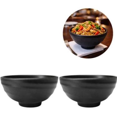 Imagem de 2 Tigelas Melamina Preta 300ml Ideal Restaurante Buffet - Chinatown