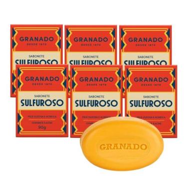Imagem de Kit 6 Sabonete Sulfuroso Granado Pele Oleosa Combate Acne Enxofre Base