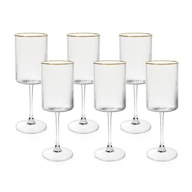 Imagem de Jogo De Taças Copa E Cia 6 Peças Doré Lustra água/vinho 470 Ml