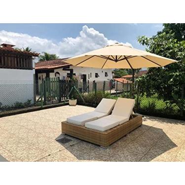 Imagem de Espreguiçadeira Sarah Móveis Para Piscina, Estilo Sólido, Fibra Sintética e Alumínio, Impermeável e Resistente a Raios U.V.