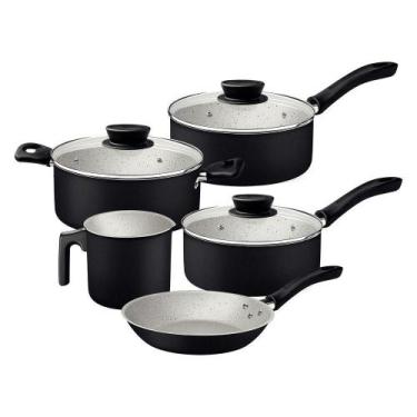 Imagem de Jogo Panelas Tramontina Linz Starflon Max Preto 05 Peças Aluminio Anti