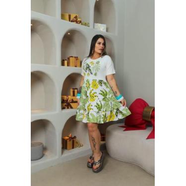Imagem de Vestido Curto Inspirado em Estampas Tropicais - Flor De Maria, Verde f