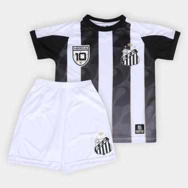Imagem de Kit Infantil Santos Allus Masculina, Branco, Preto, 14A