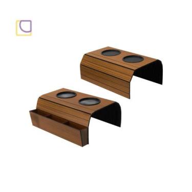 Imagem de Kit 2 Esteiras Para Sofá Suporte Porta Copos e Porta Controle Bandeja 