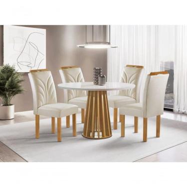 Imagem de Sala De Jantar 4 Cadeiras C Vidro 1,0m - Dublin - Sky Móveis