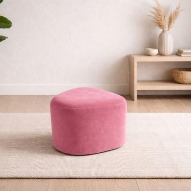 Imagem de Puff Orgânico Ana 80 Cm Veludo Rosa