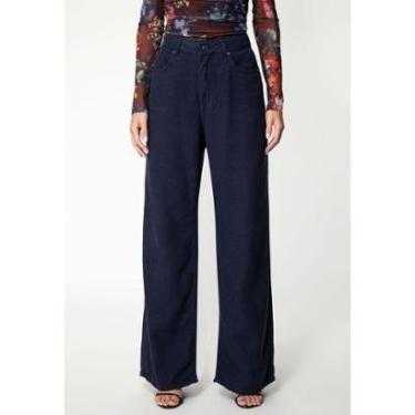 Imagem de Calça Wide Leg Lyocel Azul Marinho-Feminino