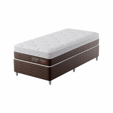 Imagem de Cama Box com Colchão Solteiro Sigma Flow (23x88x188) Marrom e Branco