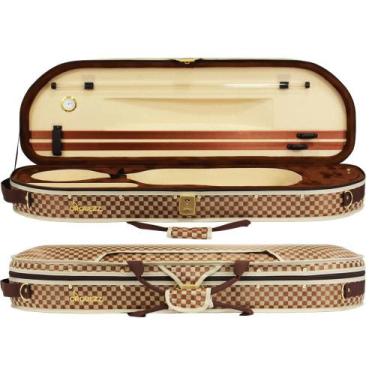 Imagem de Estojo Case Térmico Para Violino 4,4 Formato Meia Lua Interior Claro e