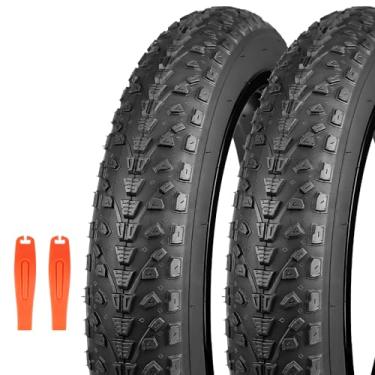 Imagem de WEEROCK Pneu de bicicleta elétrica de 50 cm / pneu gordo de bicicleta 20 x 3,0 pacote com 2 pneus de bicicleta dobráveis compatíveis com 50 cm de largura montanha neve bicicleta triciclo bicicleta