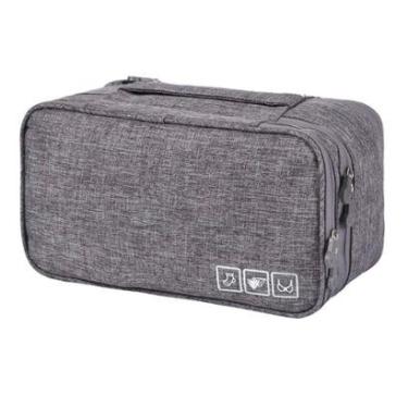 Imagem de Necessaire Unissex para Roupas Íntimas com Alça para Mão e Divisórias-Unissex