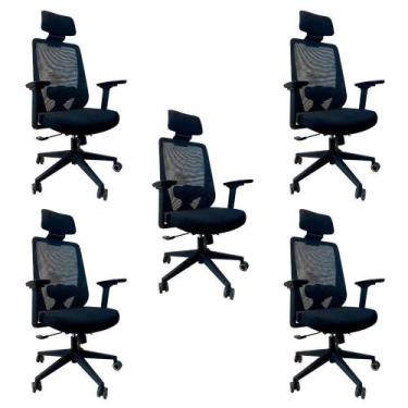 Imagem de Kit 5 Cadeiras De Escritório Oficial Comfort Max Nr17 - Oficial Websho