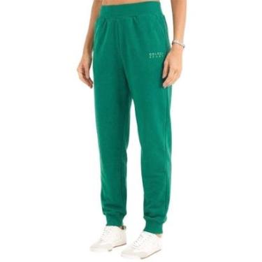 Imagem de Calça Colcci Jogger Moletinho Verde Zayna Feminina-Feminino