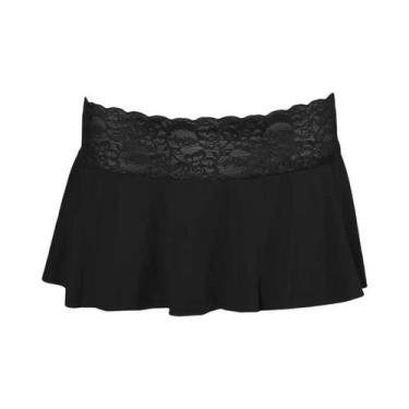 Imagem de Saia Mini De Renda Em Cor Sólida Para Mulheres, Sexy E Ultra Curta, No