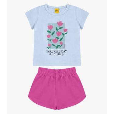 Imagem de Conjunto Blusa com Shorts Meia Malha Rovi Kids Azul, 12, Azul