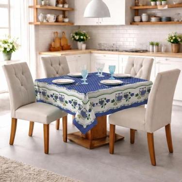 Imagem de Toalha para Mesa Estampada 1,45 x 1,45 Estampada Quadrada Oxford com A