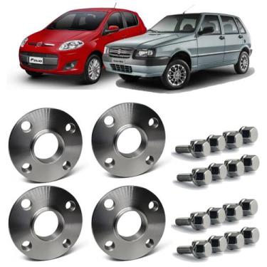 Imagem de 4 Espaçador Alargador De Rodas 15mm Fiat Novo Palio Uno - Borfix