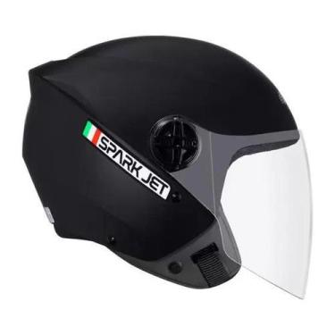 Imagem de Capacete ebf aberto (c/viseira0 spark jet solid preto-56 - EBF IND. E 