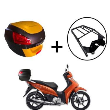 Imagem de Baú Bauleto Awa Pross 29l + bagageiro de  Biz 2018+, dourado