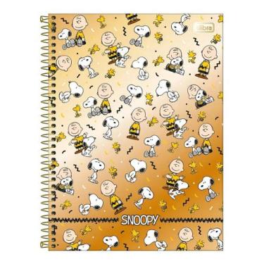 Imagem de Caderno Espiral Univ 1 Mat Snoopy Core 80 fls Tilibra Dourado