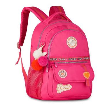 Imagem de Mochila Escolar de Costas Rebecca Bonbon College RB24005 Cor:Rosa, Ros