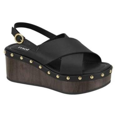 Imagem de Sandália Feminina Moleca Salto Médio Tiras Fivela-Feminino