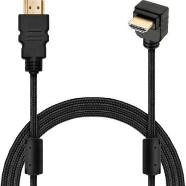Imagem de Cabo Hdmi L 90 Graus Blindado Dourado 2 metros comprimento - Mbtech