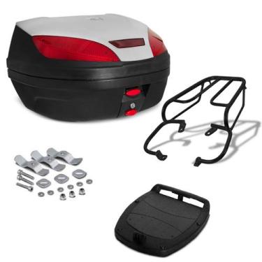 Imagem de Baú Bauleto De Moto 52 Litros Com Bagageiro Cbx 200 - PRO TORK, PRATA,