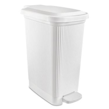 Imagem de Lixeira Slim 7,5 Litros Grande Com Pedal Banheiro - Ef Home, Branco