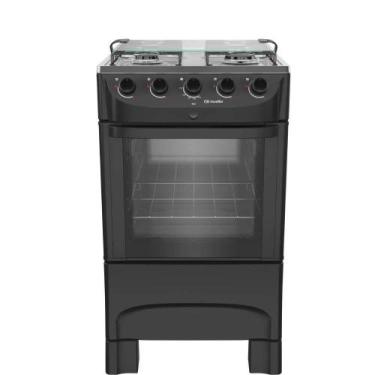 Imagem de Fogao Mueller 4 Bocas Preto Mesa de Inox com Acendimento Automático Bi