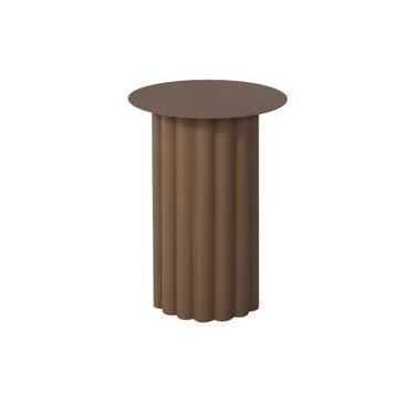 Imagem de Mesa Lateral de Metal Syra Marrom Westwing Collection Branco