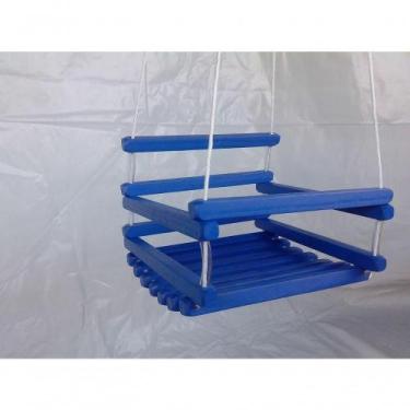 Imagem de Balanço Gangorra Infantil Madeira 35x35 Azul Suporta 80 Kg - SHOPPINGN