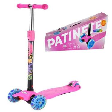 Imagem de Patinete New Plus Infantil 40kg Altura Ajustavel Roda Led Dm - DM Toys