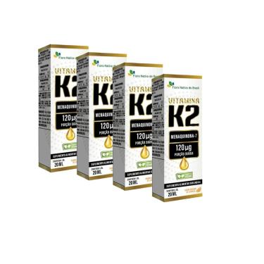 Imagem de Kit 4x Vitamina K2 Menaquinona-7 4x20ml Laranja Flora Nativa-Unissex