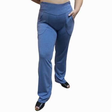 Imagem de Calça Flare Gestante Pós Parto em Viscolycra Linda Gestante, M, Jeans,