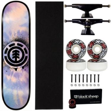 Imagem de Skate Element Montado Tie 8.0 Maple Tie Dye Next 53mm Abec15 Cor:Preto