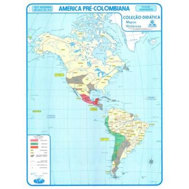 Imagem de Mapa Histórico América Pré Colombiana - COM SUPORTE - Bia Mapas