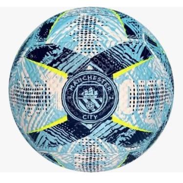 Imagem de Bola de futebol pvc / pu numero 5 amarela/azul manchester city - futeb