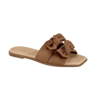 Imagem de Rasteirinha Feminina Laços Moleca 021847 Cor:MarromTamanho:36, Marrom,